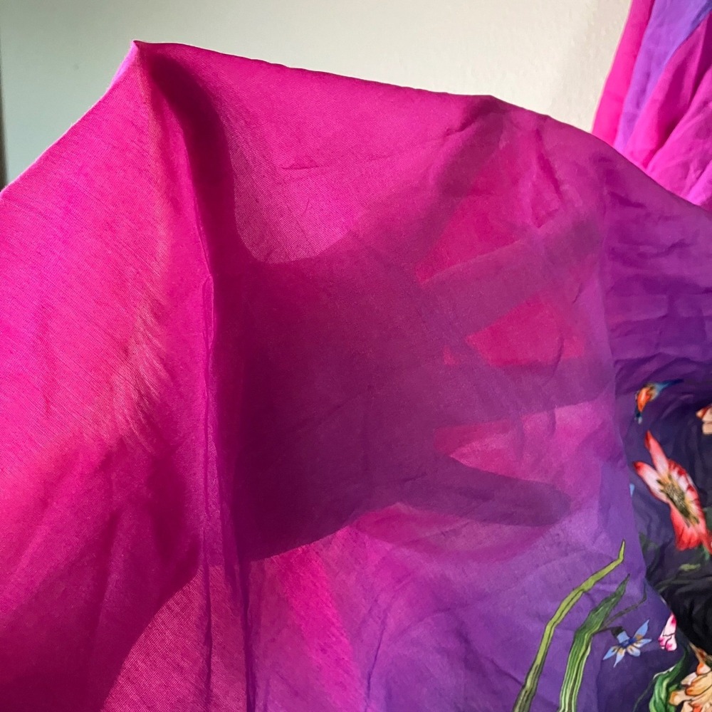 JOHNNY WAS Secret Garden Sheer Kimono Dress 1X Ombre Floral Coverup Resort Beach - Picture 9 of 15